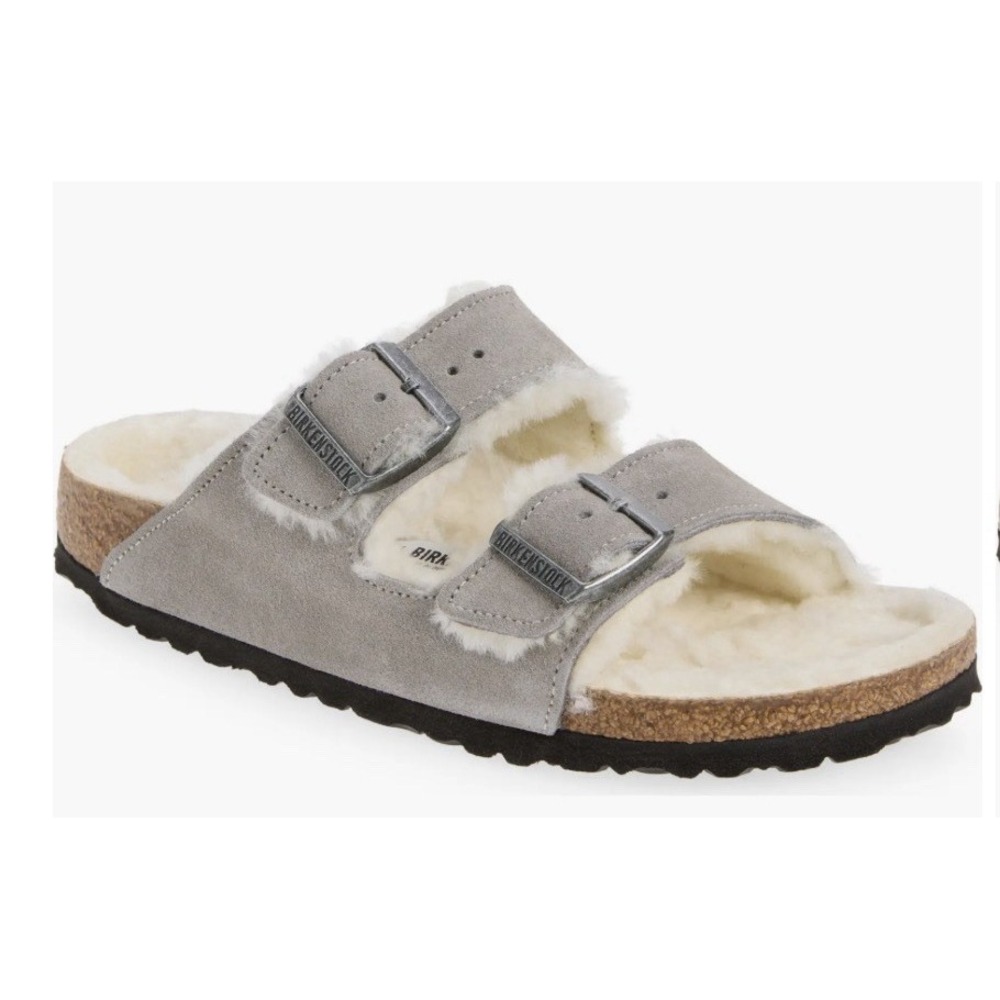 Birkenstock Arizona Genuine Shearling Slide Sandal Size 40 US Women's 9 Men's 7